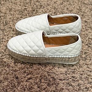 J/Slides NYC Quilted White Espadrille Flats JSlides Womens Renata Sneakers